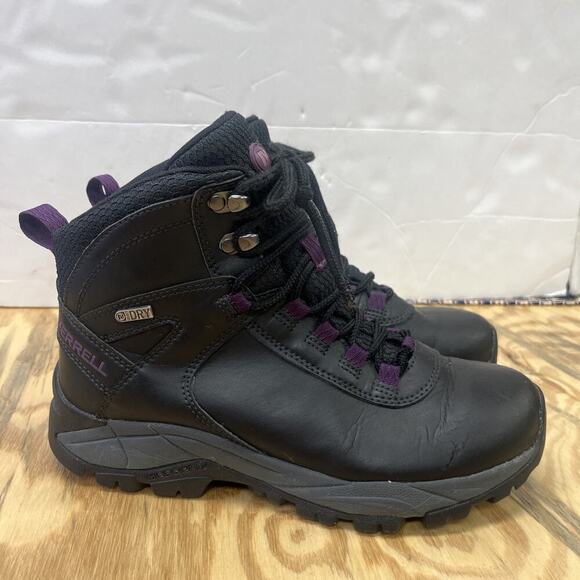 Merrell Shoes - Merrell Vego Waterproof Hiking Boot Black Leather Womens 6.5 Outdoor Utility